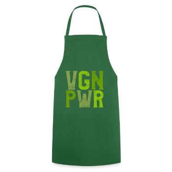Vegan force saying - Cooking Apron - green - Front - AI Model Male 185 dark (185cm)