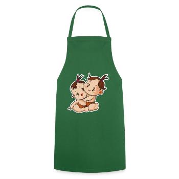 bébé comique jumeaux - Tablier de cuisine - vert foncé - Devant - AI Model Male 185 dark (185cm)