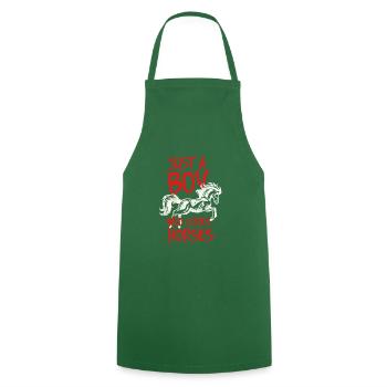 J'adore les chevaux - Tablier de cuisine - vert foncé - Devant - AI Model Male 185 dark (185cm)