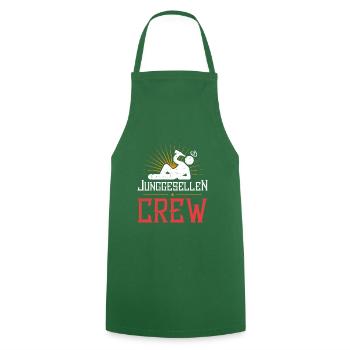 junggesellen crew saufen - Kochschürze - Grün - Vorne - AI Model Male 185 dark (185cm)
