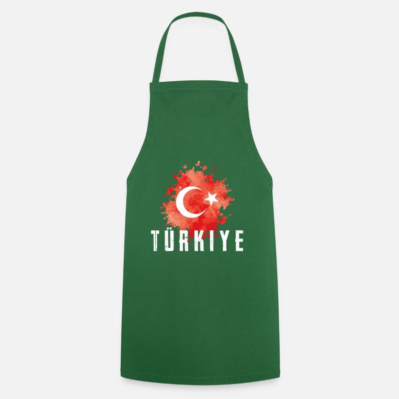 drapeau de la Turquie drapeau de la Turquie - Tablier de cuisine - vert foncé