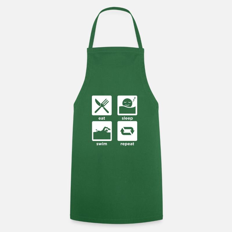 eat sleep swim repeat - Cooking Apron - green