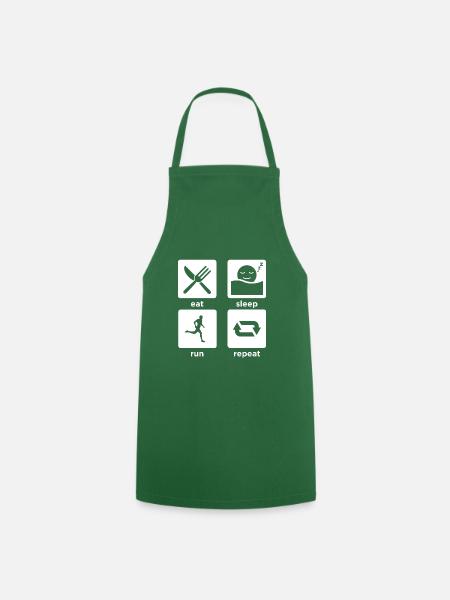 eat sleep run repeat - Cooking Apron - green