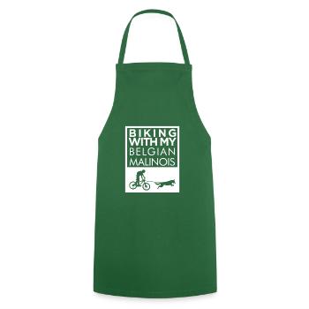 Belgian Malinois cycling - Cooking Apron - green - Front - AI Model Male 185 dark (185cm)