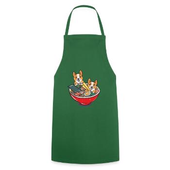 Idée de cadeau pour le bol de ramen pour chien Kawaii Kawaii - Tablier de cuisine - vert foncé - Devant - AI Model Male 185 dark (185cm)