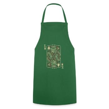 Poker King Skeleton Card As - Cooking Apron - green - Front - AI Model Male 185 dark (185cm)