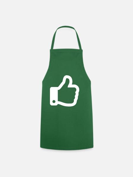 Thumbs Up White - Cooking Apron - green