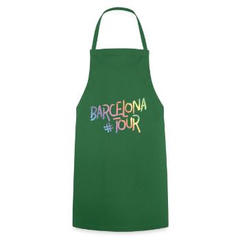 Barcelona tour hashtag - Kochschürze - Grün - Vorne - AI Model Male 185 dark (185cm)