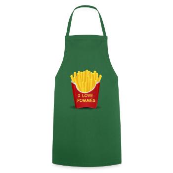 I LOVE POMMES - Cooking Apron - green - Front - AI Model Male 185 dark (185cm)