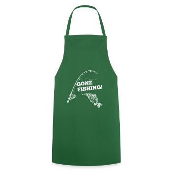 Pêcher poisson dire poisson - Tablier de cuisine - vert foncé - Devant - AI Model Male 185 dark (185cm)