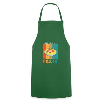 Pâtes - Tout ce dont j'ai besoin, c'est des pâtes - Pâtes - Tablier de cuisine - vert foncé - Devant - AI Model Male 185 dark (185cm)