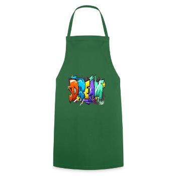 Graffiti Dream - Tablier de cuisine - vert foncé - Devant - AI Model Male 185 dark (185cm)