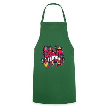 Peinture graffiti - Tablier de cuisine - vert foncé - Devant - AI Model Male 185 dark (185cm)