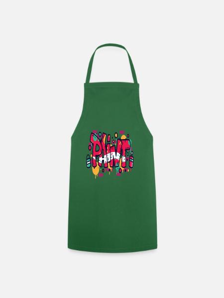Peinture graffiti - Tablier de cuisine - vert foncé