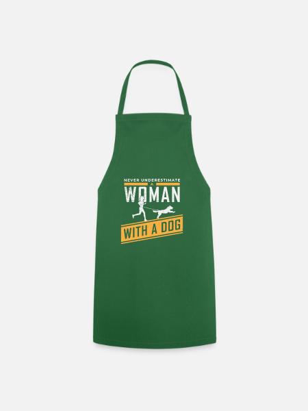 Femme avec une chemise de chien - Tablier de cuisine - vert foncé
