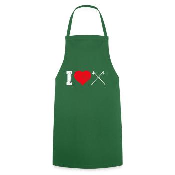 I love Nordic Walking heart - Cooking Apron - green - Front - AI Model Male 185 dark (185cm)