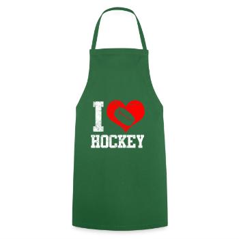 I love hockey heart - Cooking Apron - green - Front - AI Model Male 185 dark (185cm)