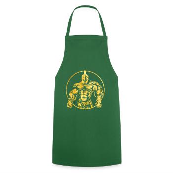 logo or spartiate - Tablier de cuisine - vert foncé - Devant - AI Model Male 185 dark (185cm)