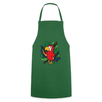 Parrot in the jungle, jungle animal in the wild - Cooking Apron - green - Front - AI Model Male 185 dark (185cm)