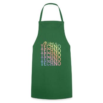techno hear music bunt - Kochschürze - Grün - Vorne - AI Model Male 185 dark (185cm)