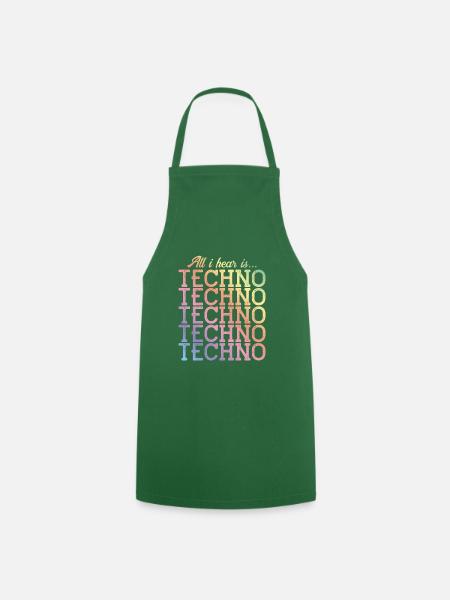 techno hear music bunt - Kochschürze - Grün
