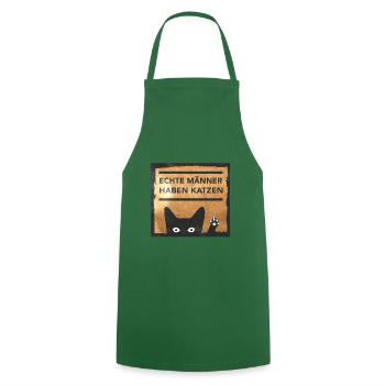 Real men have cats gift - Cooking Apron - green - Front - AI Model Male 185 dark (185cm)