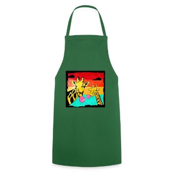 Retro Giraffen Comic mit Kaugummi Geschenk - Kochschürze - Grün - Vorne - AI Model Male 185 dark (185cm)