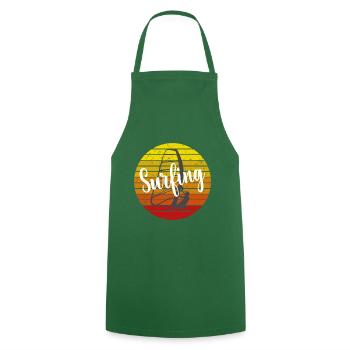 Vintage Surfing Windsurfer - Cooking Apron - green - Front - AI Model Male 185 dark (185cm)