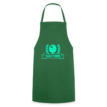 Symbole de tennis de table - Tablier de cuisine - vert foncé - Devant - AI Model Male 185 dark (185cm)