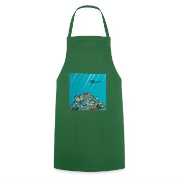 planète verte - protéger l'océan - Tablier de cuisine - vert foncé - Devant - AI Model Male 185 dark (185cm)