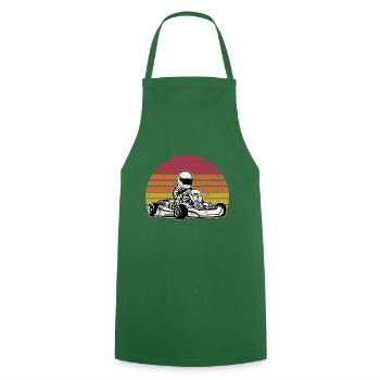 Logo vintage Go Kart - Tablier de cuisine - vert foncé - Devant - AI Model Male 185 dark (185cm)
