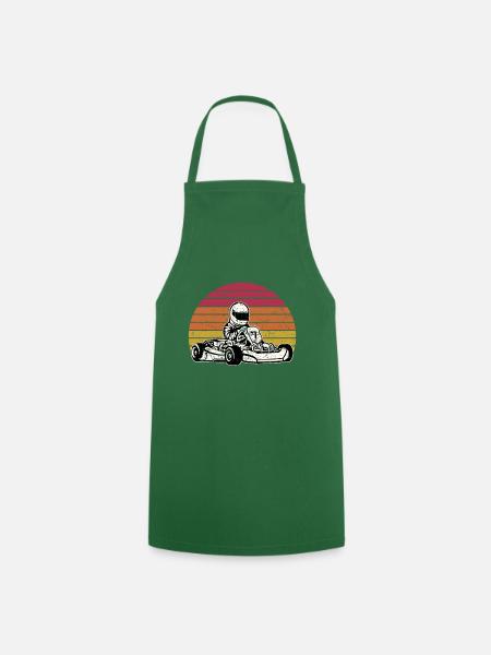 Logo vintage Go Kart - Tablier de cuisine - vert foncé