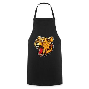 Lioness head animal - Cooking Apron - black - Front - AI Model Male 185 dark (185cm)