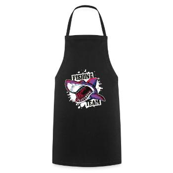 shark fishing team - Cooking Apron - black - Front - AI Model Male 185 dark (185cm)