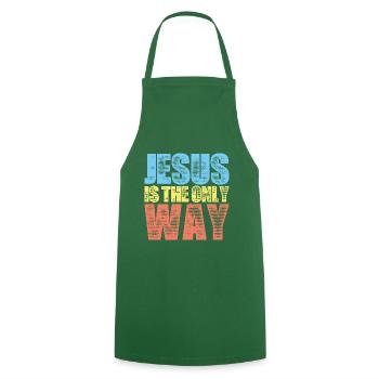 Jesus Christus Glaube - Kochschürze - Grün - Vorne - AI Model Male 185 dark (185cm)