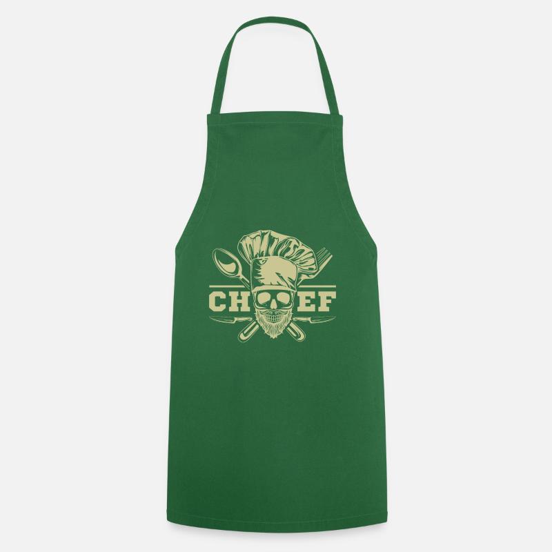 Skull Chef Chef - Cooking Apron - green