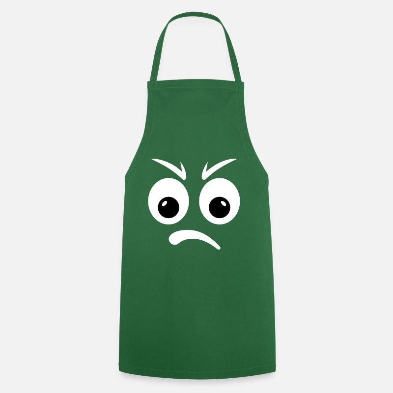 émoticône folle! - Tablier de cuisine - vert foncé
