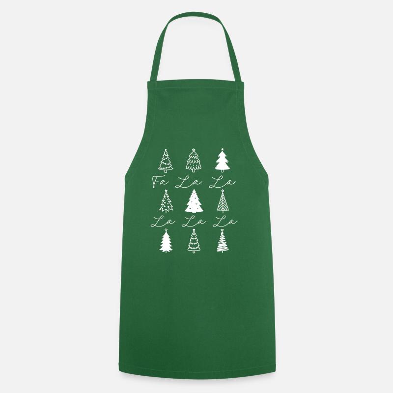 Weihnachtsbäume Fa la la - Kochschürze - Grün