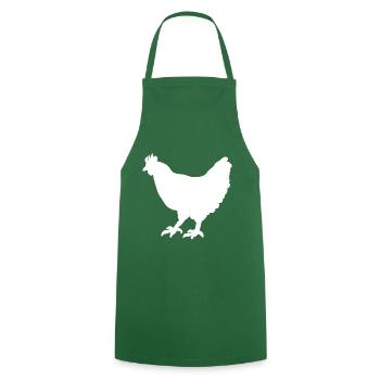 Chicken hen silhouette - Cooking Apron - green - Front - AI Model Male 185 dark (185cm)