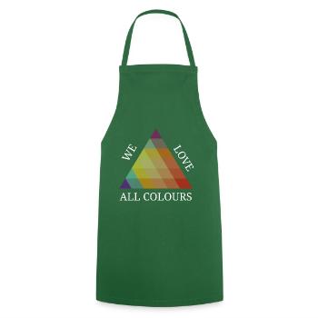 Nous aimons toutes les couleurs colorées au lieu du racisme brun - Tablier de cuisine - vert foncé - Devant - AI Model Male 185 dark (185cm)