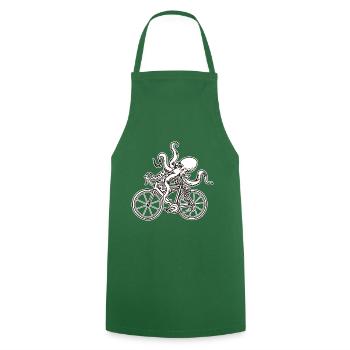 Cute Octo Cycling - Kochschürze - Grün - Vorne - AI Model Male 185 dark (185cm)