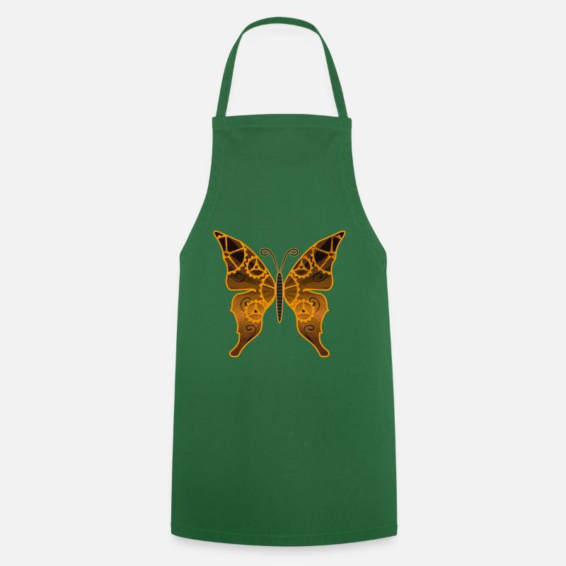 Steampunk Schmetterling - Kochschürze - Grün