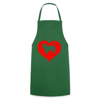 French bulldog heart retro - Cooking Apron - green - Front - AI Model Male 185 dark (185cm)