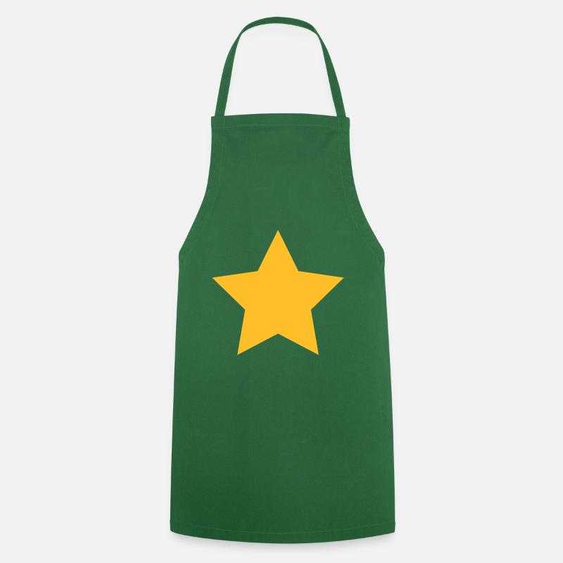 Étoile jaune étoile de noël - Tablier de cuisine - vert foncé