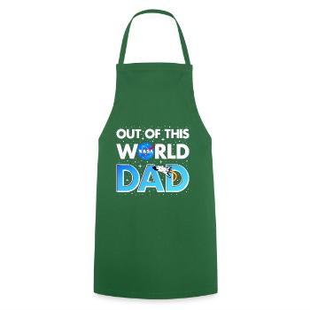 Space Dad Father Father's Day saying - Cooking Apron - green - Front - AI Model Male 185 dark (185cm)