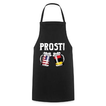 Prost Beer American German Flag - Kochschürze - Schwarz - Vorne - AI Model Male 185 dark (185cm)
