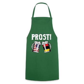 Prost Beer American German Flag - Kochschürze - Grün - Vorne - AI Model Male 185 dark (185cm)