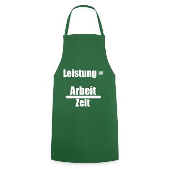 Leistung Arbeit Zeit - Kochschürze - Grün - Vorne - AI Model Male 185 dark (185cm)