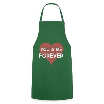 you & me forever | Liebe - Kochschürze - Grün - Vorne - AI Model Male 185 dark (185cm)