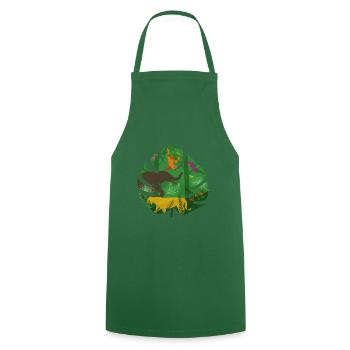 Jungle animals - Cooking Apron - green - Front - AI Model Male 185 dark (185cm)